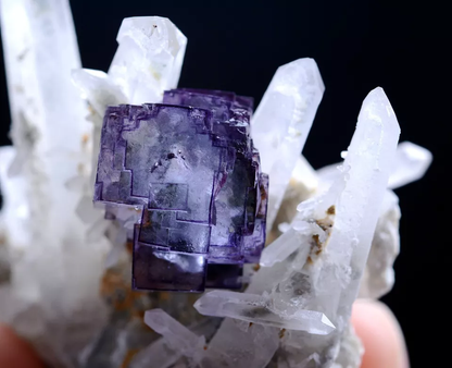 51g Natural Purple Fluorite Crystal Cluster Mineral Specimen/YaoGangXian China