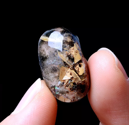 24.60ct RARE NATURAL Clear Mica Quartz "Stone in Stone" Crystal Pendant