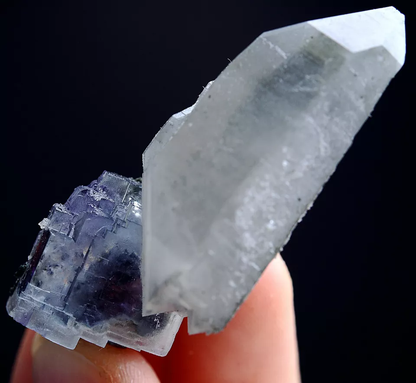 19g Natural Purple Fluorite Crystal Cluster Mineral Specimen/YaoGangXian China